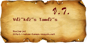Vékás Tamás névjegykártya